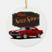 Vaters Red Speed Shop Keramik Ornament (Vorne)