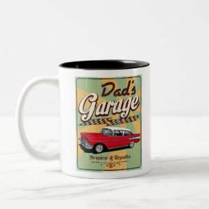 Vaters Retro Bel Air Garage Zweifarbige Tasse
