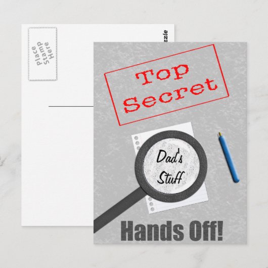 Vaters Stuff Top Secret Postkarte (Vorne/Hinten)