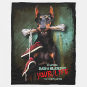 Vater's Stuff, Your Life: Dobermann & Bone - Funny Fleecedecke (Vorderseite)