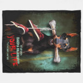 Vater's Stuff, Your Life: Dobermann & Bone - Funny Fleecedecke (Vorderseite (Horizontal))