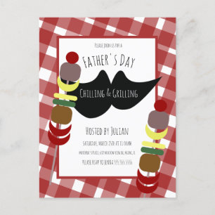 Vaters Tag BBQ Picknick Chillen Grillen Postkarte