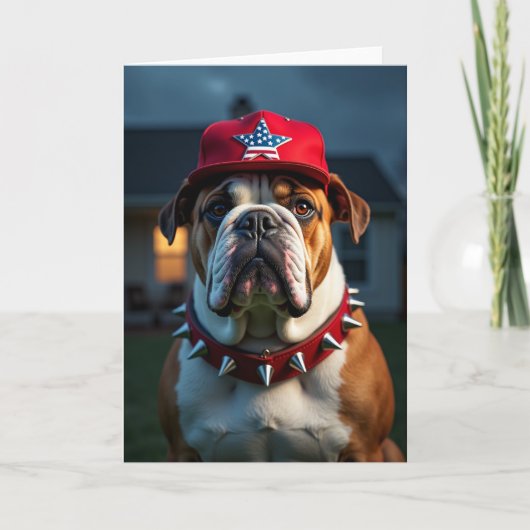 Vaters Tag Karte mit bernsteinäugigem Hund (Vorderseite)