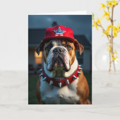 Vaters Tag Karte mit bernsteinäugigem Hund (Gelbe Blume)