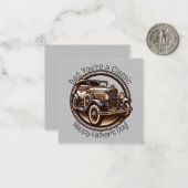 Vaters Tag Oldtimer Mitteilungskarte (Vorderseite/Rückseite Beispiel)