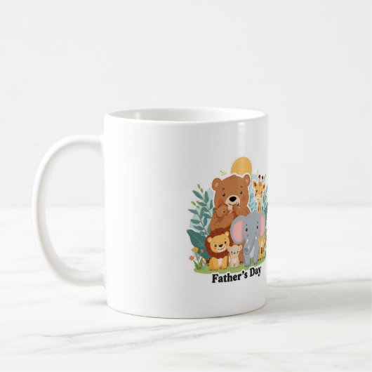 Vaters Tag Safari Cartoon-Design Kaffeetasse (Links)