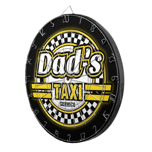 Vaters Taxi-Service-Logo Dartscheibe (Vorderseite rechts)
