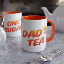 Vaters Tea One Sugar Orange Zwei-Tonen-Kaffee-Tass
