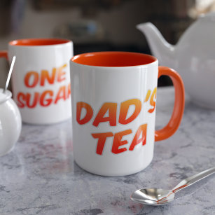 Vaters Tea One Sugar Orange Zwei-Tonen-Kaffee-Tass Tasse