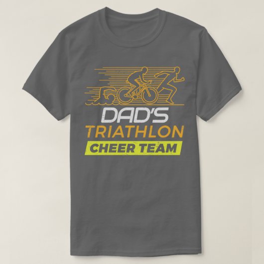 Vaters Triathlon Unterstützer Familie Chefin T-Shirt (Design vorne)