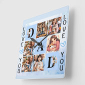 Vaters Tumbler: Familie, Liebe, Erinnerungen Quadratische Wanduhr (Winkel)