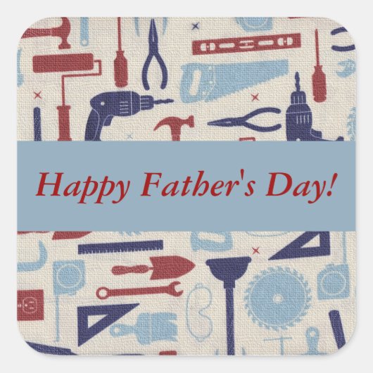 Vaters Werkzeugaufkleber Quadratischer Aufkleber (Vorderseite)