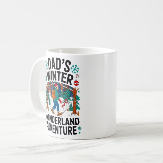 Vater's Winter Wonderland Adventure Design Kaffeetasse (Vorderseite Links)
