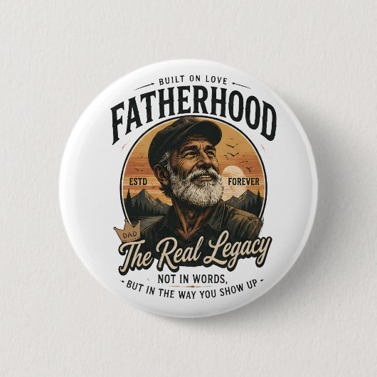 Vaterschaft Die wahre Erbschaft Vintage Vatertag Button (Vorderseite)