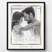 Vaterschaft EST Elegantes Schwarz-Gold-Rahmen-Foto Fotoplatte (Vorderseite)