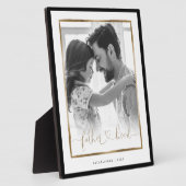 Vaterschaft EST Elegantes Schwarz-Gold-Rahmen-Foto Fotoplatte (Seite)