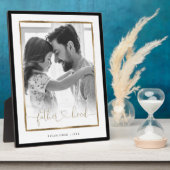 Vaterschaft EST Elegantes Schwarz-Gold-Rahmen-Foto Fotoplatte (Seite)