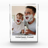 Vaterschaft Gerahmt | Angewohnter Minimalistischer Fotoblock (Vorderseite)