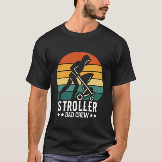 Vaterschaft STROLLER DAD CREW Lustiger Bald-Daddy T-Shirt (Vorderseite)