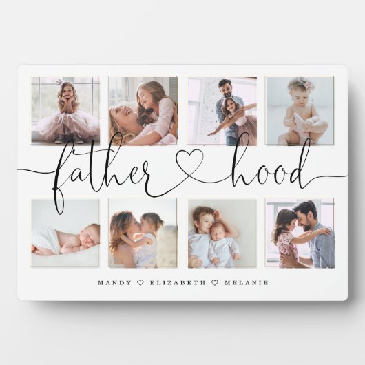 Vaterschaftsschrift | Geschenk für Väter Foto Coll Fotoplatte (Vorderseite)