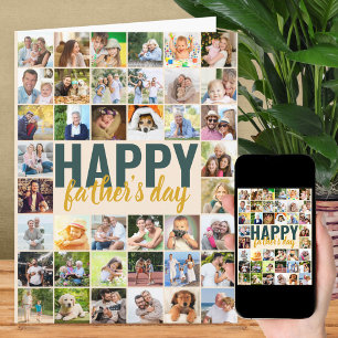 Vaterschaftstag-Fotocollage Große personalisierte Karte