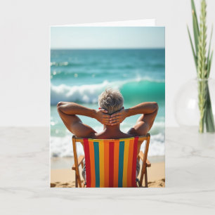 Vaterschaftstag-Grußkarte für den Strand Karte