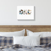 Vatertag 18 Fotos Collage Geschenk für Vater Leinwanddruck (Insitu (Schlafzimmer))