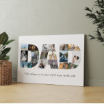 Vatertag 18 Fotos Collage Geschenk für Vater Leinwanddruck<br><div class="desc">Dies ist eine Foto-Collage,  die das Wort VATER zusammen mit einer benutzerdefinierten Nachricht Zauber. Es passt insgesamt 18 Bilder. Dies ist das perfekte Geschenk für Papa für den Tag des Vaters,  seinen Geburtstag oder Weihnachten.</div>