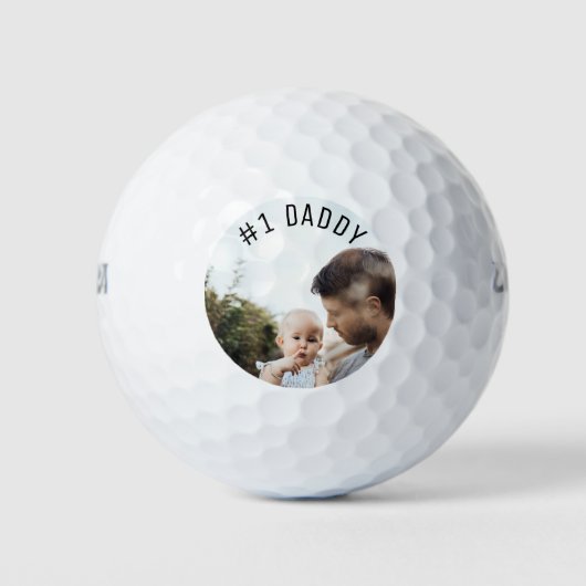 Vatertag #1 Daddy Custom Foto Golfball (Vorderseite)