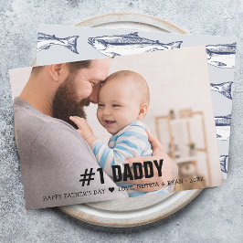 Vatertag #1 Daddy Foto Flat Feiertagskarte