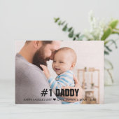 Vatertag #1 Daddy Foto Flat Feiertagskarte (Stehend Vorderseite)