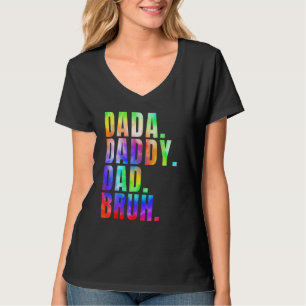 Vatertag 2023 Dada Daddy Papa Bruh Tie Dye Vater  T-Shirt