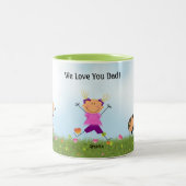 Vatertag 2 Jungen 1 Tasse für Mädchen (Mittel)