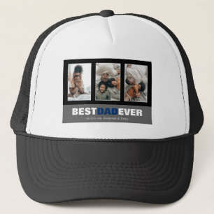 Vatertag 3 Foto Collage Custom Trucker Hat Truckerkappe