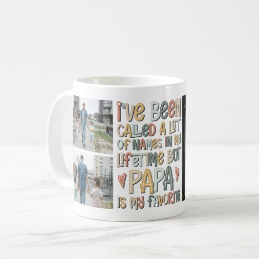 Vatertag 3 Foto-Collage Kaffeetasse (Vorderseite Links)