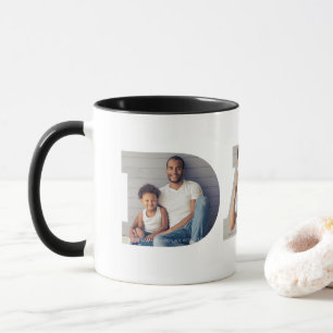 Vatertag 3-Foto-„Dad“-Ausstechform-Typografie Tasse