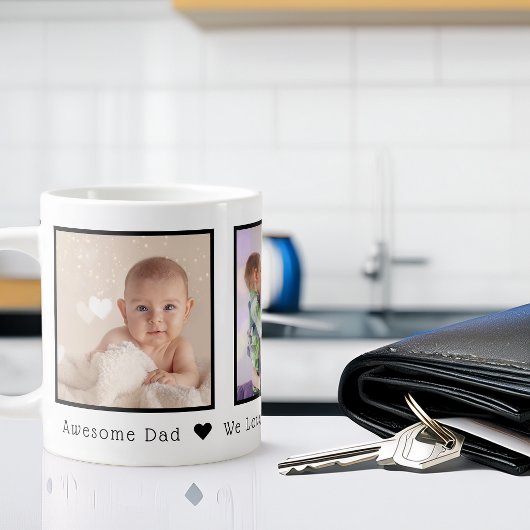 Vatertag 3 Foto Personalisiert Jumbo-Tasse
