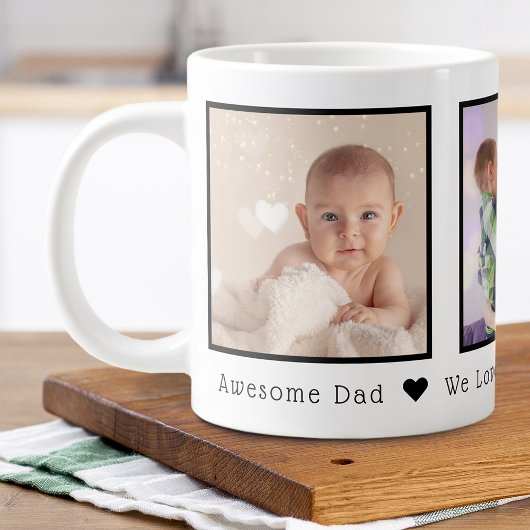 Vatertag 3 Foto Personalisiert Jumbo-Tasse