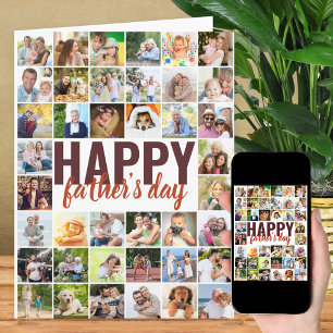 Vatertag 40 Foto-Collage Groß Personalisiert Karte