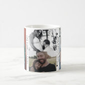 Vatertag 4 Foto Custom Message Modern Stylish Kaffeetasse (Mittel)