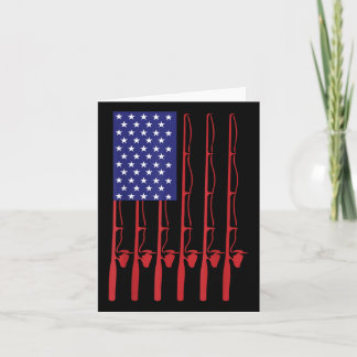 Vatertag 4. Juli Fischen amerikanische Flagge Karte