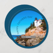Vatertag Acadia Nationalpark Leuchtturm Feiertagskarte (Vorne/Hinten)