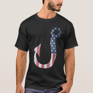 Vatertag Angelflagge Angelhaken T-Shirt