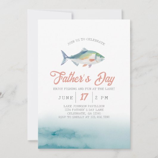 Vatertag Angeln am See Einladung (Vorderseite)