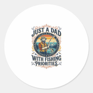 Vatertag Angeln Dad Shirt Nur ein Dad mit Angelpri Runder Aufkleber