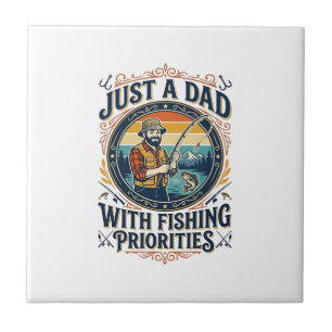 Vatertag Angeln Dad Shirt Nur Ein Dad Mit Fischere Fliese