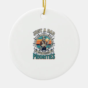 Vatertag Angeln Dad Shirt Nur Ein Dad Mit Fischere Keramik Ornament