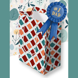 Vatertag Aquamarin und orange Mittlere Geschenktüte
