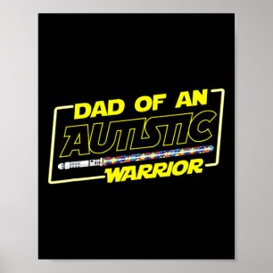 Vatertag Autism-Krieger-Bewusstsein Papa Für Männe Poster