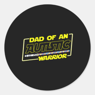 Vatertag Autism Warrior Bewusstsein Papa Für Männe Runder Aufkleber